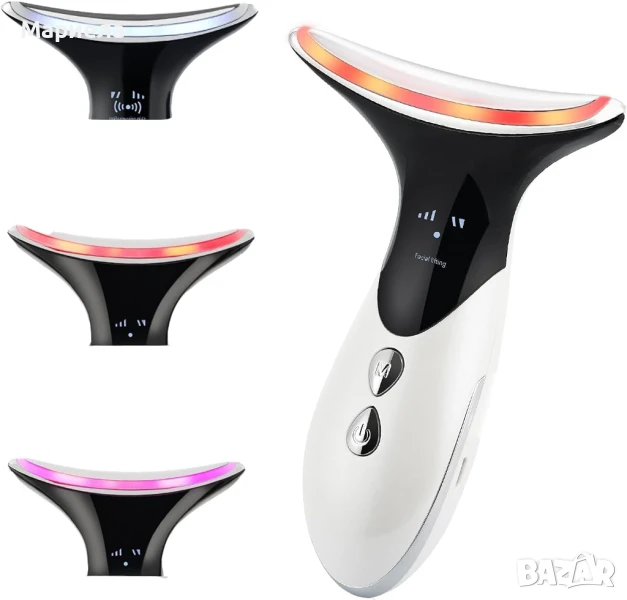 Масажор за лице с LED терапия / Изглаждане на фините линии / Лифтинг за лице, снимка 1
