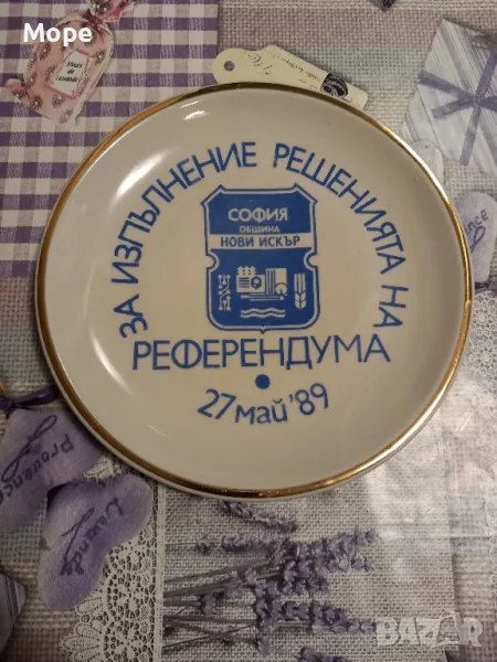 Порцеланова чиния община Нови Искър , снимка 1