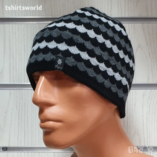Нова зимна шапка MAREX с плетка на райета, снимка 1