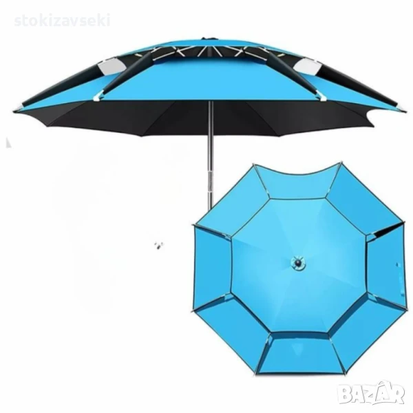 Подсилен слънцезащитен чадър 2.10 м – Защита и комфорт навсякъде на открито NS 3920, снимка 1