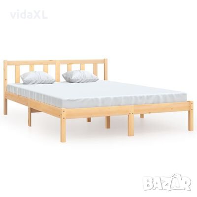 vidaXL Рамка за легло, масивно дърво бор, 120x190 см, Small Double(SKU:810400, снимка 1