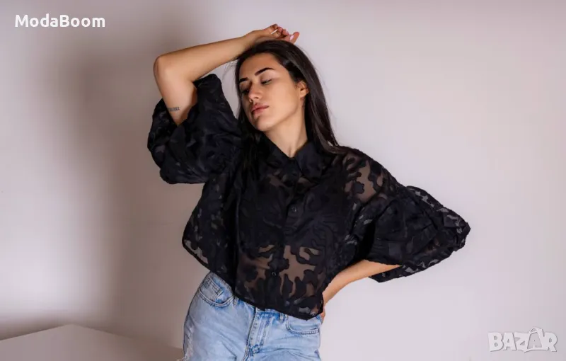 Черна дамска блуза, снимка 1