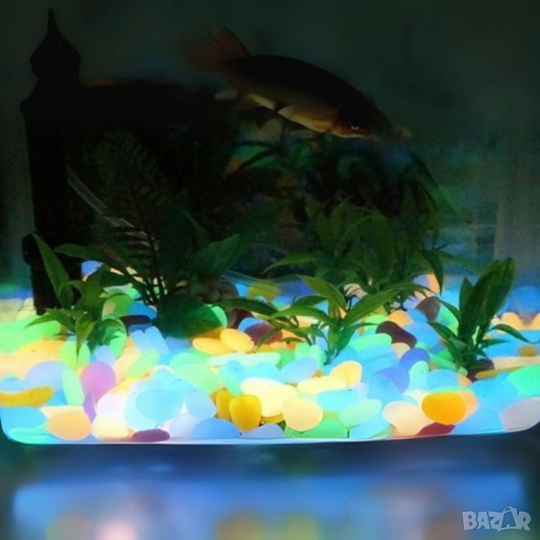 Малки цветни светещи в тъмното камъни за декорация., снимка 1