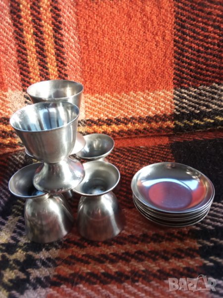 Поставки за сварено яйце с чинийка,алпака , снимка 1