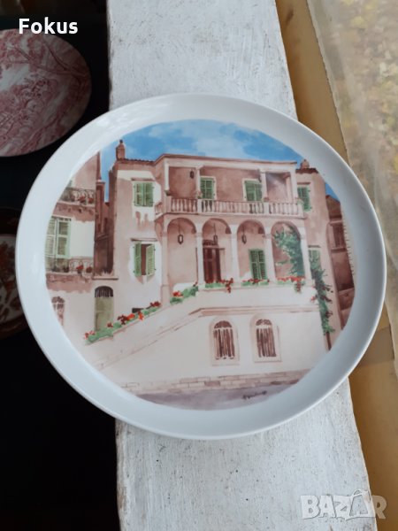 Гръцка порцеланова чиния за стена, снимка 1