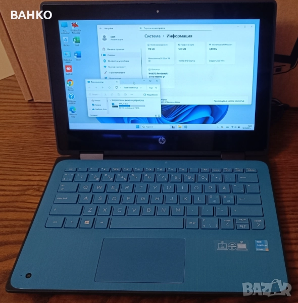 Лаптоп HP ProBook с тъчскрийн екран Windows 11 и дълъг живот на батерията, снимка 1