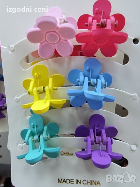 Мини щипки за коса - 6 бр на картон (модел 4), снимка 1