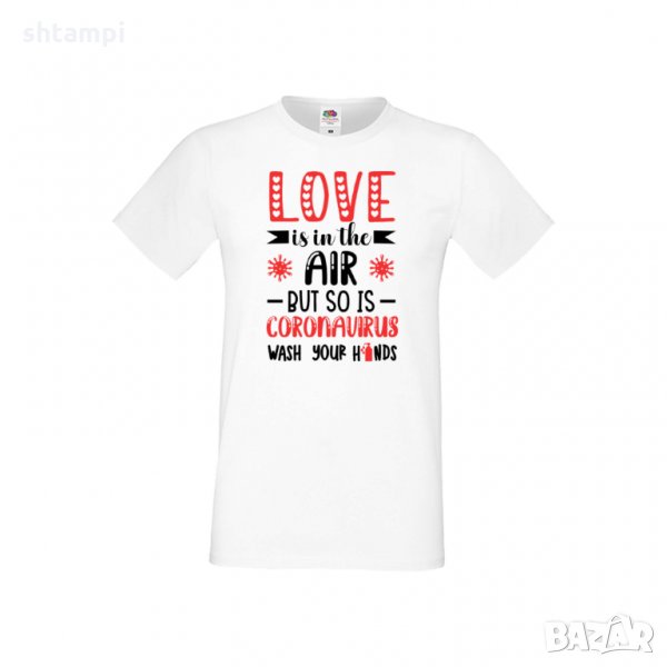 Мъжка тениска Свети Валентин Love Is In The Air But So Is Coronavirus, снимка 1