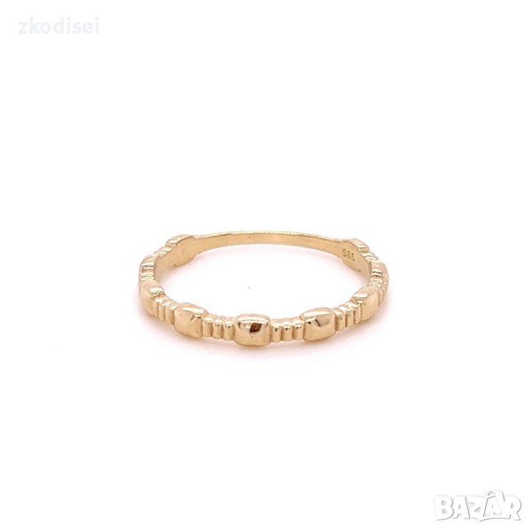 Златен дамски пръстен 1,56гр. размер:55 14кр. проба:585 модел:22039-2, снимка 1