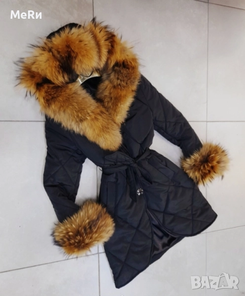 Палто с естествен косъм ракун, снимка 1