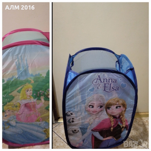 Кош за съхранение на играчки и дрехи Анна и Елза, Принцеси, Мини Маус, снимка 1