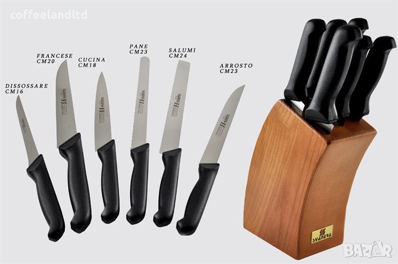 Сет 6 бр. ножове в поставка Bernini - 6954/Черен, снимка 1