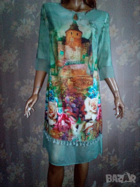 Floryday- Атрактивна рокля с флорална градина и замък- М/Л, снимка 1