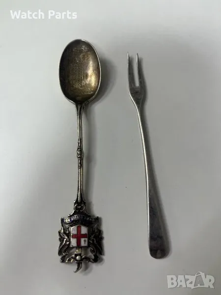 Сребърна виличка и лъжичка, снимка 1