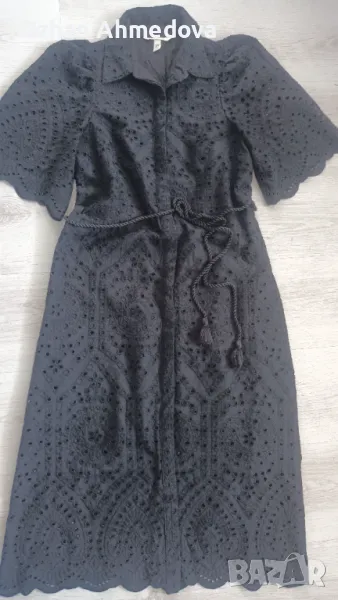 Черна рокля H&M  Английска бродерияXXS размер, снимка 1