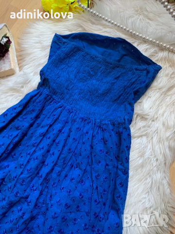 Турско синя рокля, снимка 3 - Рокли - 36477963