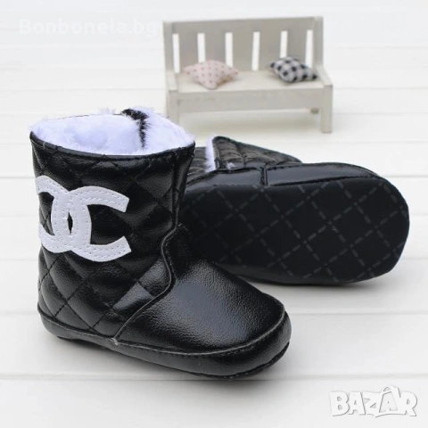 Бебешки ботушки с пух CHANEL / Шанел