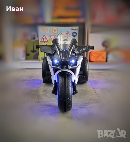 ТОП ЦЕНА!НОВО!Акумулаторен мотор с 3 гуми Ninja WHITE с 12V батерия,LED,USB , снимка 2 - Детски велосипеди, триколки и коли - 41354888