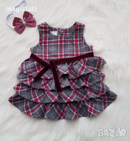 Карирана рокля H&M за бебе 6 месеца