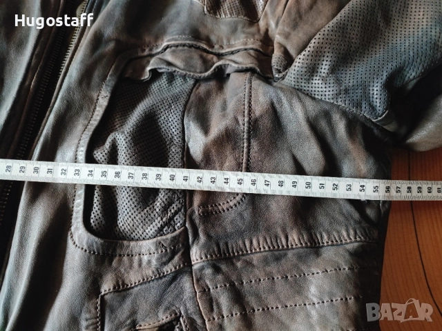 Мъжко Винтидж Cafe Racer Mesh кожено яке MCS Marlboro Classics Л, снимка 12 - Якета - 52484593