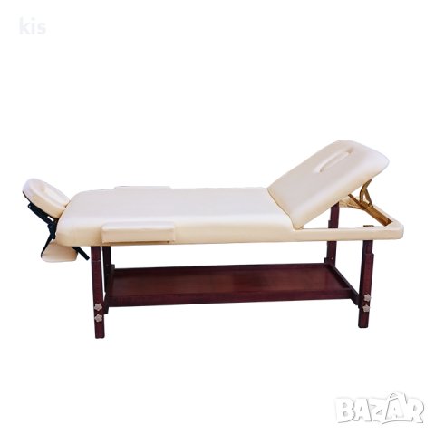 Стационарно дървено легло за масаж NV39 Plus, Бежов - МОСТРА С КОЗМЕТИЧЕН ДЕФЕКТ!, снимка 4 - Кушетки - 41598406