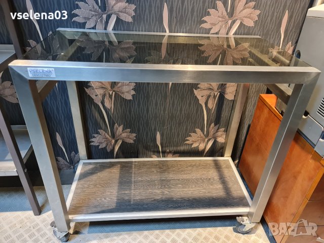  Маса комбинация от инокс и стъкло, снимка 5 - Маси - 39546162