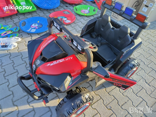 X двуместен акумулаторен джип BEAST 4x4 червен, снимка 6 - Детски велосипеди, триколки и коли - 53569507