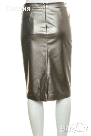 Нова златна кожена пола тип "молив" "Esmara by Heidi Klum", размер S, снимка 4 - Поли - 52409589