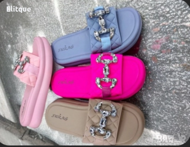 Брилянтен блясък, безупречен стил: Луксозни дамски чехли с уникални блестящи украшения.