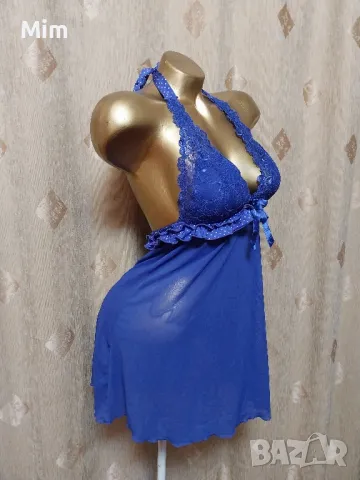 S/M Синя нощница с твърда чашка , снимка 2 - Нощници - 49759069