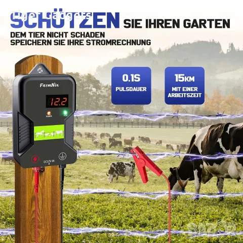 FarmNix EF-01 15 km електропастир – 2J, 12kV, LED индикатор, AC/DC/соларно захранване, снимка 8 - За селскостопански - 56102920