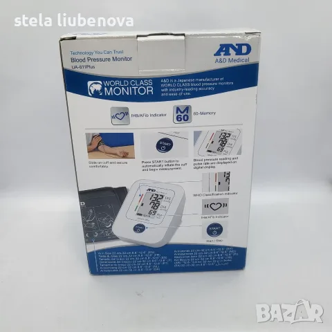 НОВ Японски апарат за кръвно за надлакътник AND Medical UA 611Plus, снимка 2 - Уреди за диагностика - 55929016