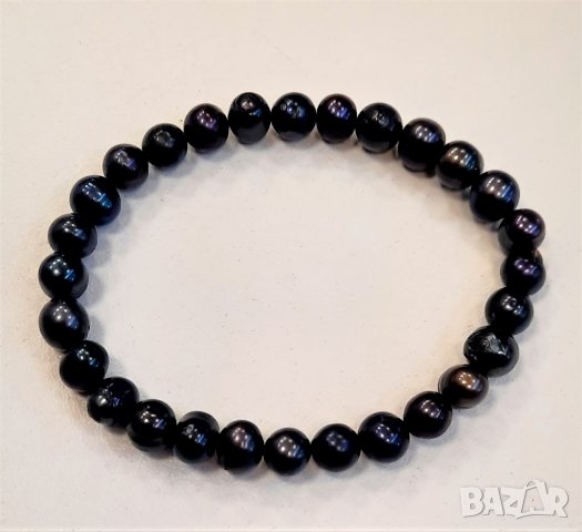 Гривна от черни, култивирани перли, снимка 2 - Подаръци за жени - 34601796