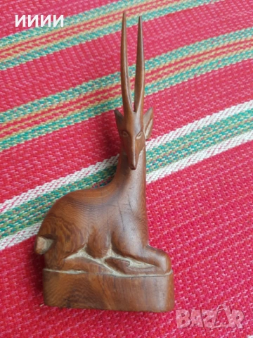 Антилопа Орингс дърворезба , снимка 3 - Антикварни и старинни предмети - 53250244