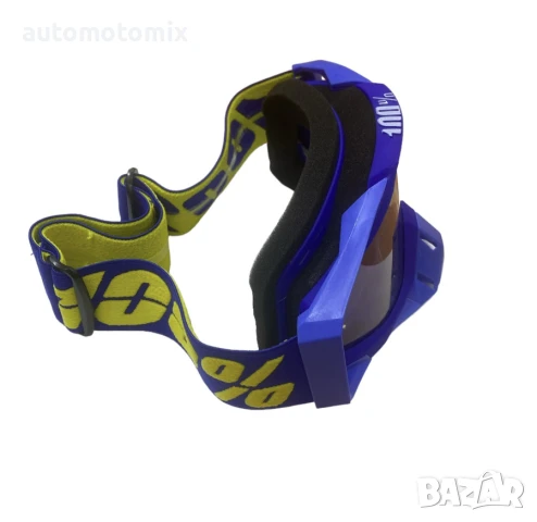 МОТО ОЧИЛА 100%-КРОС ЕНДУРО АТВ - СИН/ЖЪЛТ-253109, снимка 2 - Аксесоари и консумативи - 51364762