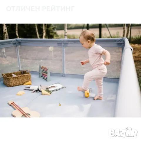 Бебешка Кошара За Игра Джъмбо, 120 х 160 см, Сива, снимка 7 - Кошарки - 47573064