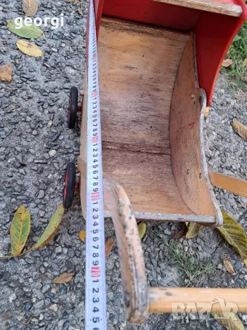 ретро дървена играчка детска количка, снимка 9 - Колекции - 47854378