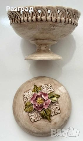 Винтидж италианска порцеланова кутийка, снимка 7 - Декорация за дома - 52416641