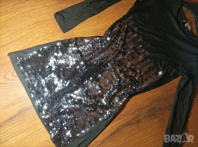 НОВО - Patrizia Pepe рокля по тялото /туника/ или блуза с пайети, снимка 4 - Рокли - 48295384