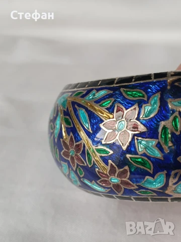 Сребърна гривна с емайл, снимка 8 - Гривни - 51036042