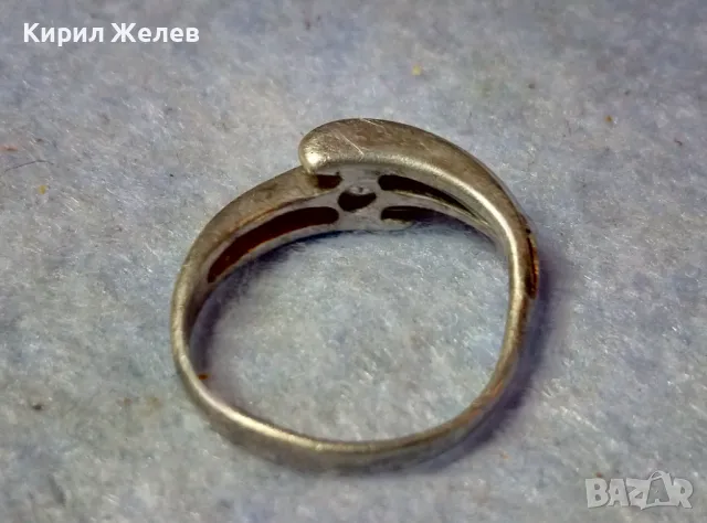 СТИЛЕН СКЪПОЦЕНЕН СРЕБЪРЕН ПРЪСТЕН СРЕБРО 925 АНГЛИЯ с ГОЛЯМ ЮВЕЛИРНО ФАСЕТИРАН ИСКРЯЩ ЦИРКОН 41178, снимка 6 - Пръстени - 48954460