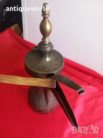 Стар ОСМАНСКИ Бронзов Ибрик , Кана,Кафеник, снимка 5 - Антикварни и старинни предмети - 56318139