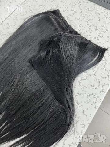 Естествена коса черна 180гр50см, снимка 7 - Аксесоари за коса - 53446169