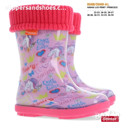 Детски гумени ботуши DEMAR розово еднорог 20/35