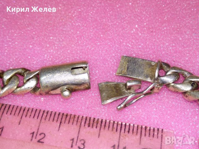 СТИЛНА СРЕБЪРНА ГРИВНА СРЕБРО 925 ВИНТИДЖ ПЛЕТКА / ЗАКОПЧАЛКАТА ИМА НУЖДА от ЛЕК РЕМОНТ! 43244, снимка 6 - Гривни - 44394047