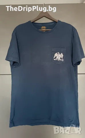 Polo Ralph Lauren мъжка тениска размер L с джобче тъмно синя