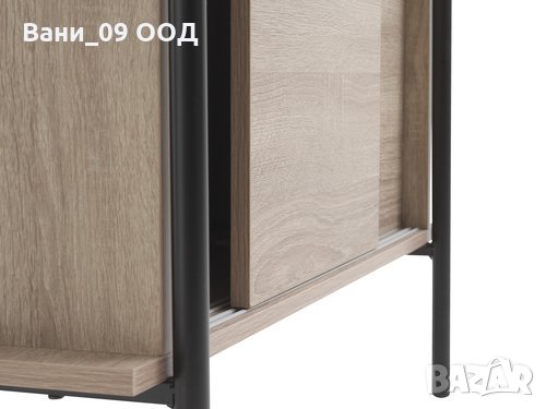 Голяма етажерка на 4 рафта с шкаф с плъзгащи врати, снимка 3 - Етажерки - 34549789