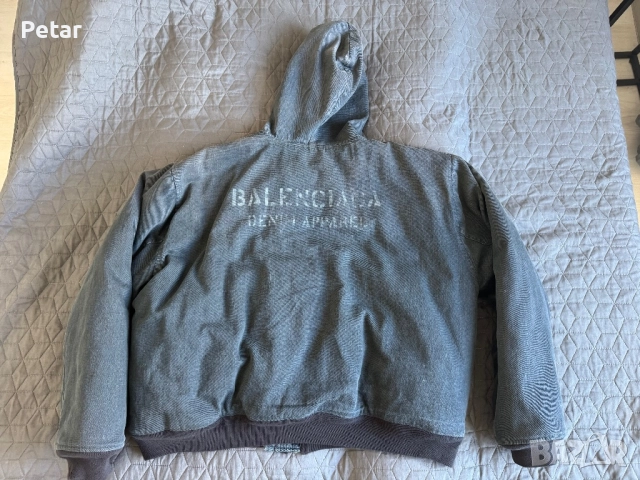 Balenciaga denim apparel bomber jacket, снимка 8 - Якета - 52891857