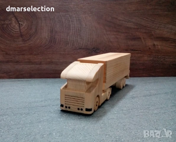  Декоративно дървено камионче с ремарке, снимка 5 - Други - 44670358