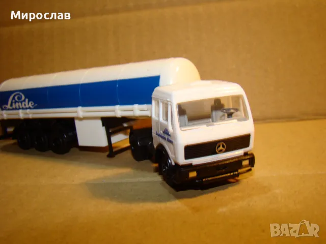HERPA 1:87 H0 MERCEDES ТИР КАМИОН ИГРАЧКА МОДЕЛ ЦИСТЕРНА, снимка 4 - Колекции - 48268741